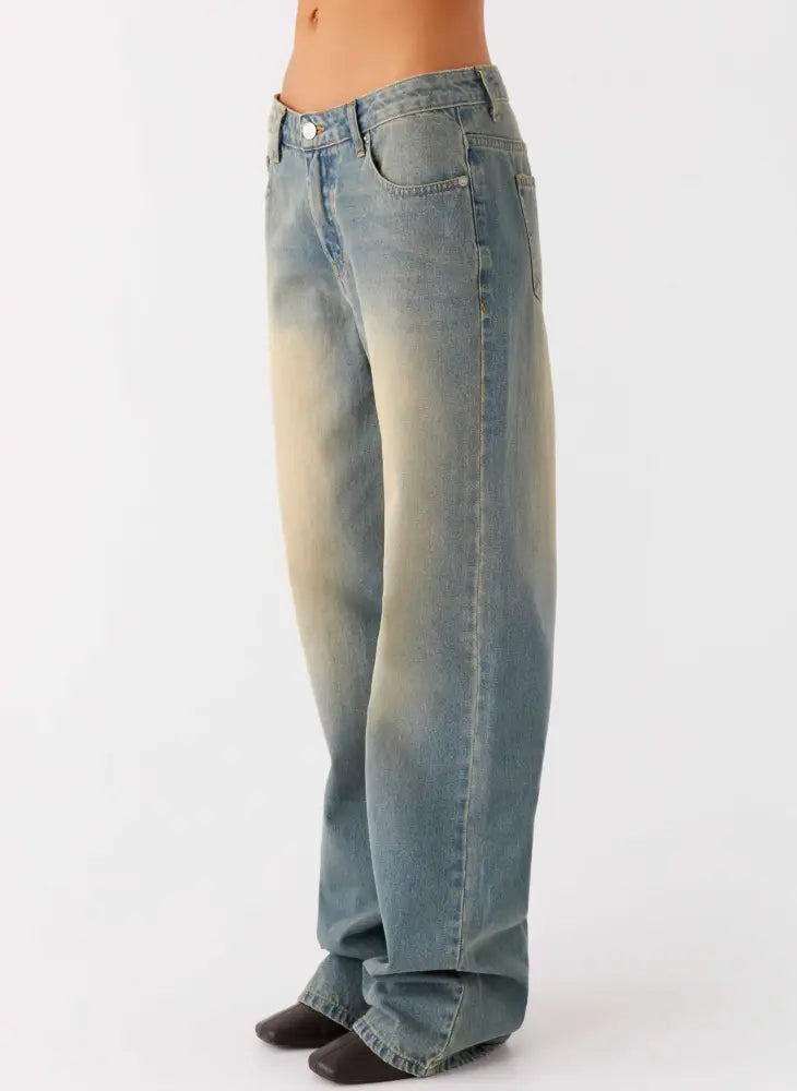 San Diego Straight Leg Denim Jeans - Blue Wash
