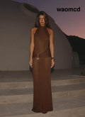 Saoirse Knit Maxi Dress - Chocolate