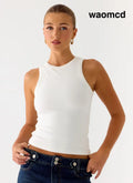 See Me Twice Ribbed Top - White