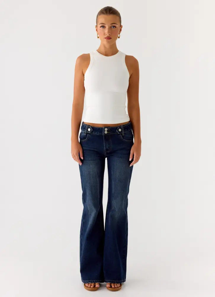 See Me Twice Ribbed Top - White