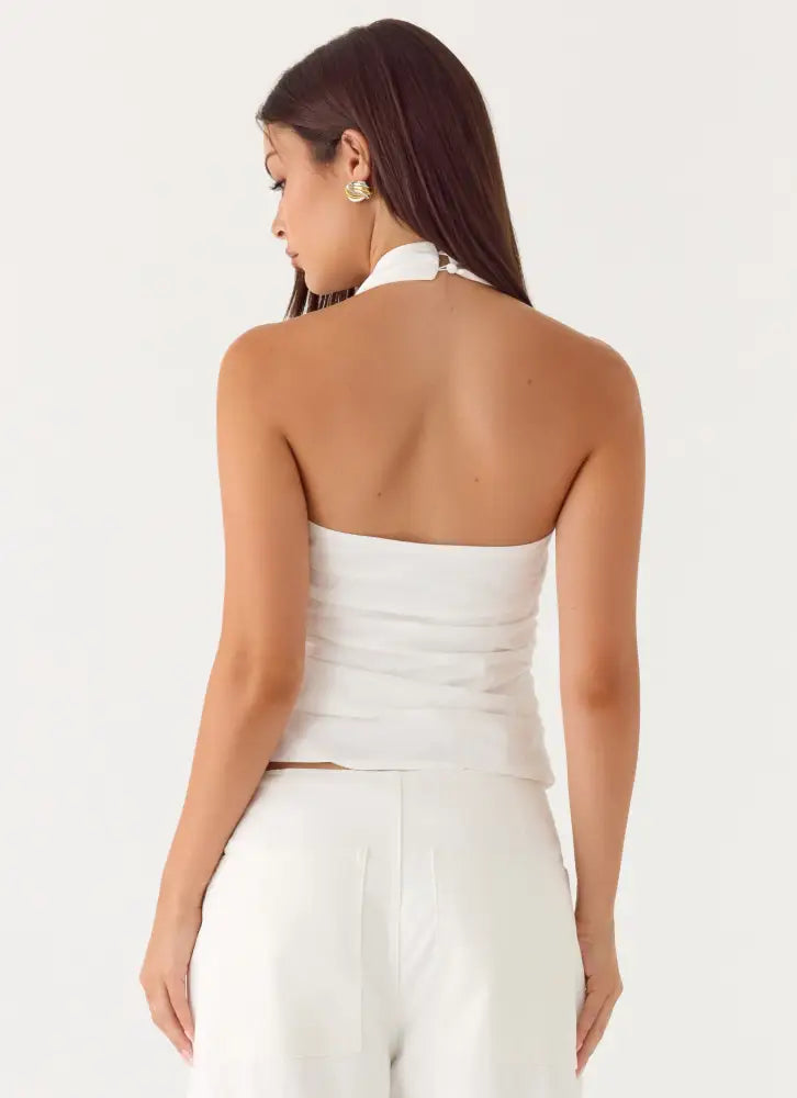 Seethal Halter Top - White