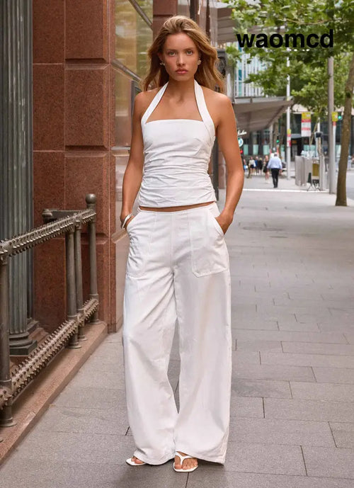 Seethal Low Rise Pants - White