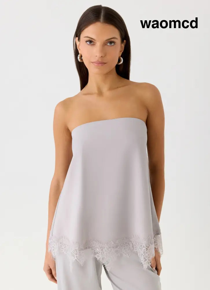 Sella Strapless Top - Misty Blue