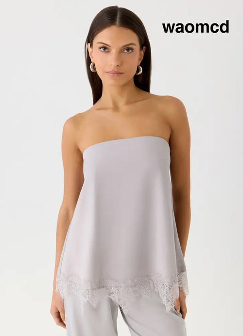 Sella Strapless Top - Misty Blue