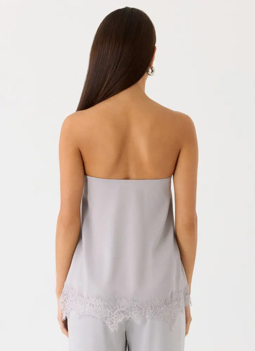 Sella Strapless Top - Misty Blue