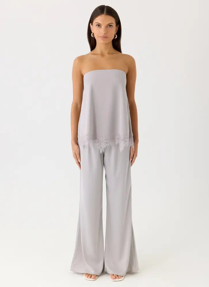 Sella Strapless Top - Misty Blue