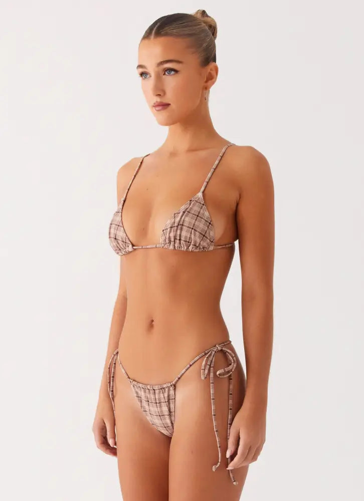 Soffa Bikini Top - Brown Check