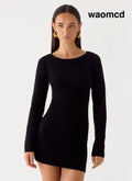 Soft Vision Knit Mini Dress - Black