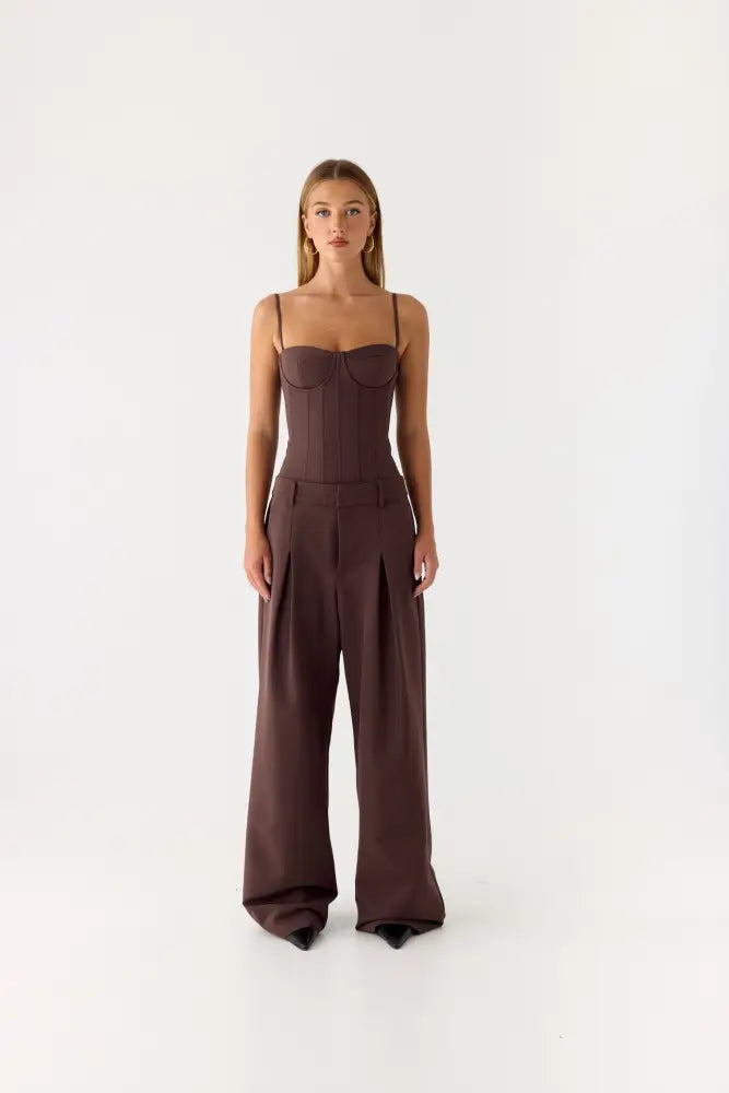 Sora Low Rise Pant - Dark Chocolate