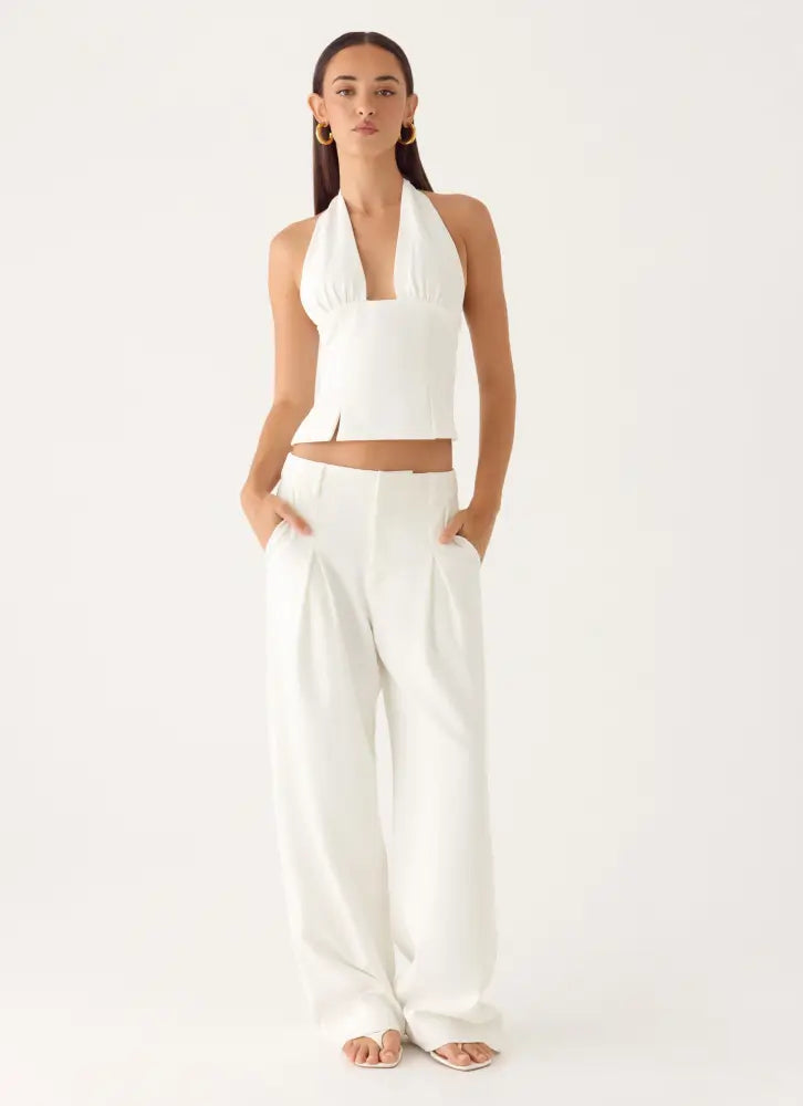 Sora Low Rise Pant - White