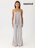 Sorena Low Rise Flared Pants - Misty Blue