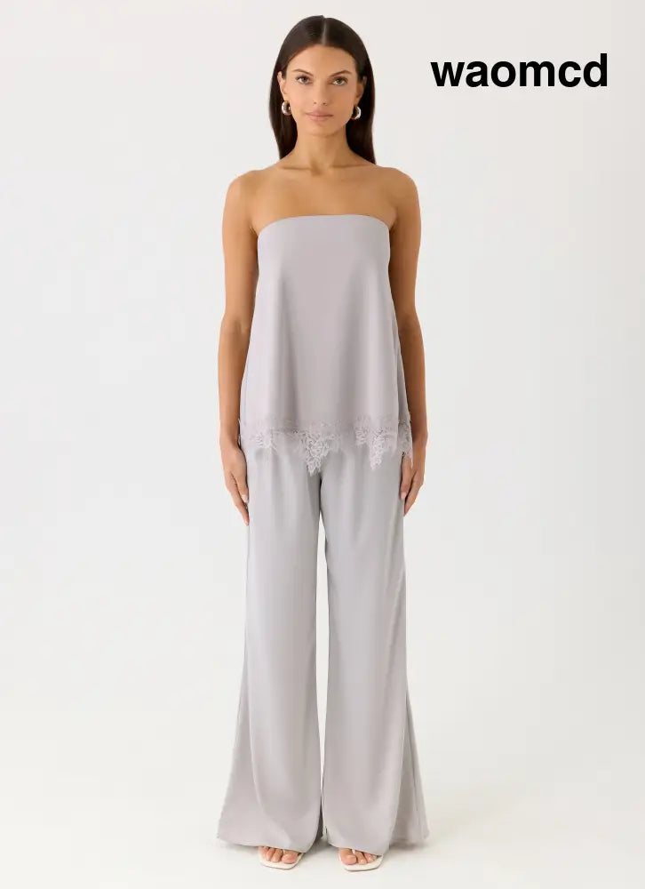 Sorena Low Rise Flared Pants - Misty Blue